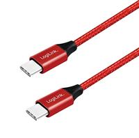 USB 2.0 aansluitkabel, USB (type C) naar USB (type C) rood, 0,3 m - thumbnail