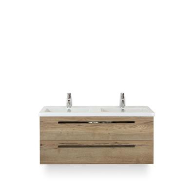 Seville Badmeubelset 120 cm - 2 laden Natuur Eiken - Wastafel Djazz Dubbel