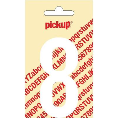 Plakcijfer Nobel 90 mm wit 8