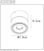 Lucide YUMIKO - Plafondspot - Ø 7,8 cm - LED Dimb. - 1x10W 2700K - Wit - thumbnail