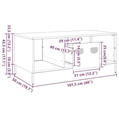 Salontafel 101,5x50x43,5 cm koudgewalst staal zwart