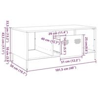 Salontafel 101,5x50x43,5 cm koudgewalst staal zwart - thumbnail
