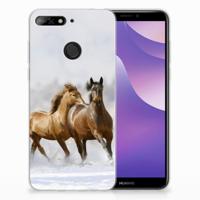 Huawei Y6 (2018) TPU Hoesje Paarden - thumbnail