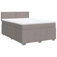 Boxspring met matras stof taupe 140x200 cm - thumbnail
