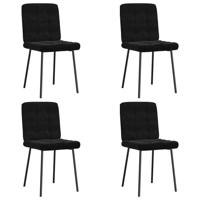 Eetkamerstoelen 4 st fluweel zwart - thumbnail