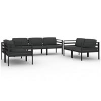 7-delige Loungeset met kussens aluminium antracietkleurig - thumbnail