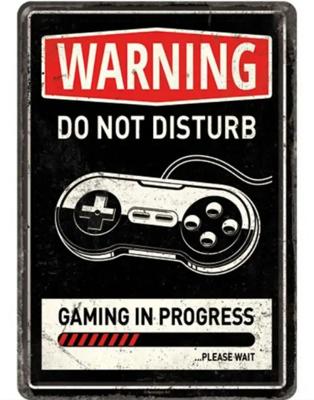 Metalen Postkaart Gaming In Progress Metalen Postkaart Gaming In Progress