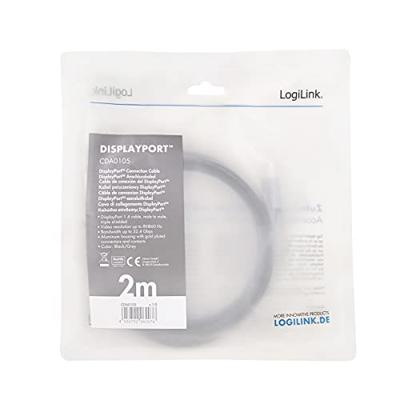 LogiLink CDA0105 DisplayPort kabel 2 m Zwart, Grijs