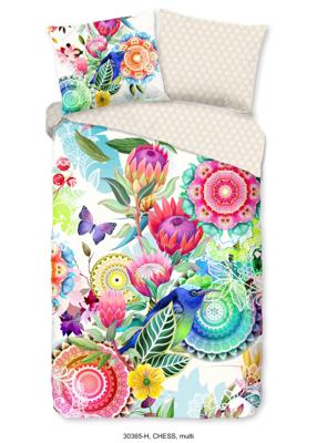 HIP Dekbedovertrek "mandala's, bloemen en een vogel" - Multi - (140x200/220 cm) - Katoen Satijn
