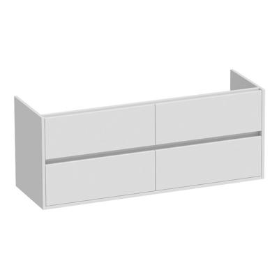 Brauer Adore - Onderkast - 140 cm - met 4 Softclose Lades Greeploos en 2 Sifon Uitsparingen - Hoogglans Wit