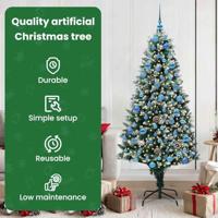 VidaXL Kunstkerstboom groen 180 cm pvc en staal en kunststof - thumbnail