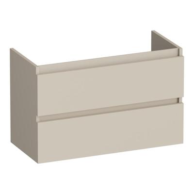 Brauer Joy - Onderkast Ondiep - 80 cm - met 2 Softclose Lades Greeploos en 1 Sifon Uitsparing - Mat Beige