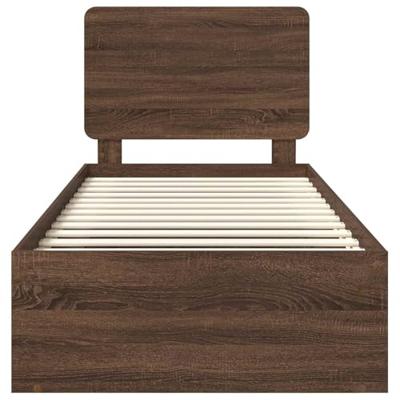 Bedframe Bruin Eiken 90 x 200 cm Massief grenenhout