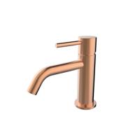 Wiesbaden Wastafelmengkraan Opbouw Style Uitloop 6.5 cm 1-hendel Geborsteld Koper - thumbnail