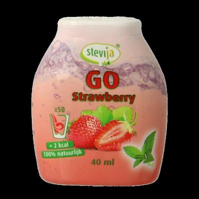 SteviJa Stevia limonadesiroop go strawberry 40 Milliliter