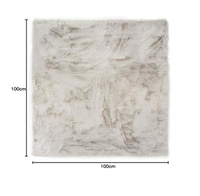 Tapeso Vierkant hoogpolig vloerkleed - Comfy plus - lichtgrijs -