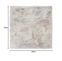 Tapeso Vierkant hoogpolig vloerkleed - Comfy plus - lichtgrijs - - thumbnail