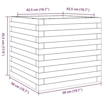 Plantenbak 50x50x45,5 cm massief grenenhout wit Plantenbak 50x50x45,5 cm massief grenenhout wit