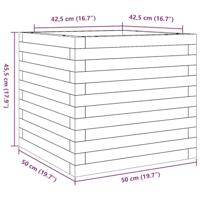 Plantenbak 50x50x45,5 cm massief grenenhout wit - thumbnail