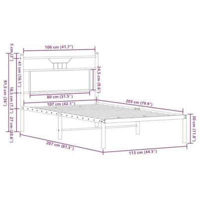 Bedframe zonder matras 107x203 cm spaanplaat bruin eikenkleurig