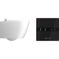 Wandcloset IPEE T5 230V Premium Rimless Incl Softclose Zitting Infrarood Sensor Zwart Wit - thumbnail