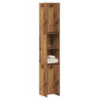 Badkamerkast 30x30x183,5 cm bewerkt hout oud houtkleurig - thumbnail