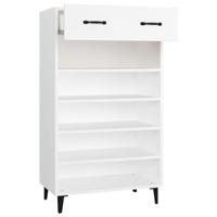 Schoenenkast 60x35x105 cm bewerkt hout wit - thumbnail
