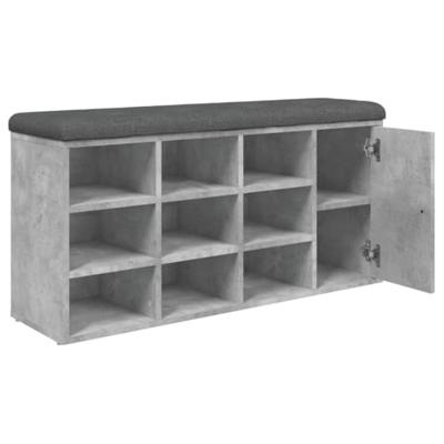 Schoenenbank 102x32x50 cm bewerkt hout betongrijs