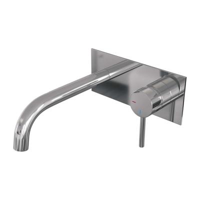 Brauer Chrome Edition Inbouw Wastafelmengkraan met Gebogen Uitloop en Afdekplaat Model A1 Chroom