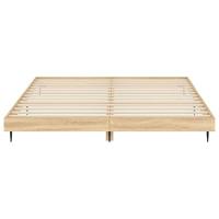 Bedframe bewerkt hout sonoma eikenkleurig 200x200 cm - thumbnail