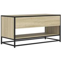 Tv-meubel 91x40x46 cm bewerkt hout metaal sonoma eikenkleurig - thumbnail