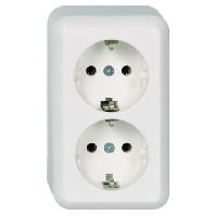 wandcontactdoos 2-v opb. R/A schroefklem - thumbnail