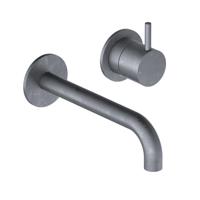 Inbouw Wastafelkraan Hotbath Cobber 18 cm Gebogen Uitloop 1-Hendel Verouderd Ijzer - thumbnail