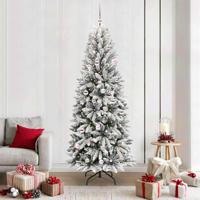 VidaXL Kunstkerstboom wit 210 cm pvc en plastic en staal en pe - thumbnail
