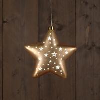 Star Glass Matt Gold With Stars 19 cm en Led Warm White en Anna's Collection - Annas collection - thumbnail