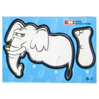LG Imports 3D puzzel olifant 10,5 cm karton grijs 7 stukjes - thumbnail