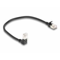 Delock 80303 RJ45 Netwerkkabel, patchkabel CAT 6A S/FTP 0.25 m Zwart 1 stuk(s) - thumbnail