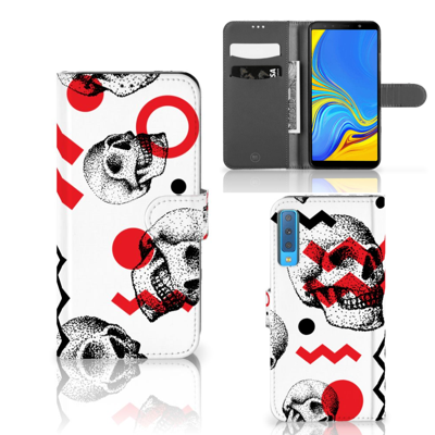 Telefoonhoesje met Naam Samsung Galaxy A7 (2018) Skull Red Telefoonhoesje met Naam Samsung Galaxy A7 (2018) Skull Red
