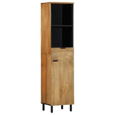Badkamerkast 38x33x160 cm massief mango bruin