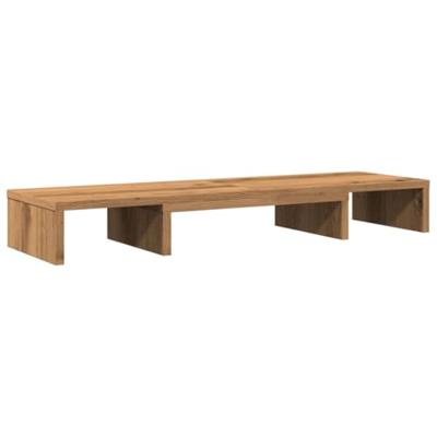 Monitorstandaard verstelbaar 80x24x10,5cm hout artisanaal eiken Monitorstandaard verstelbaar 80x24x10,5cm hout artisanaal eiken