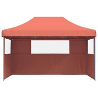 Partytent inklapbaar pop-up met 3 zijwanden terracottakleurig - thumbnail