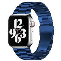 By Qubix - Stalen schakelband - Donkerblauw - Compatible met Apple watch 38mm / 40mm / 41mm / 42mm - Compatible Apple watch bandjes - thumbnail