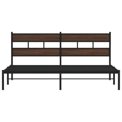 Bedframe met hoofdbord zonder matras bruin eiken 183x213 cm