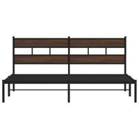 Bedframe met hoofdbord zonder matras bruin eiken 183x213 cm - thumbnail
