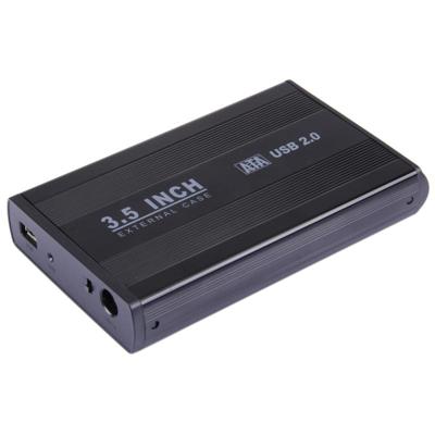 Externe USB 2.0 behuizing voor 3.5 inch SATA HDD harde schijf met 1.5A stroom adapter