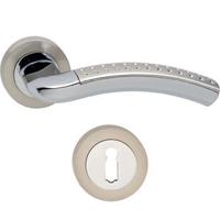 Intersteel Deurkruk Sharon op rozet met sleutelrozetten - chroom/nikkel mat - thumbnail