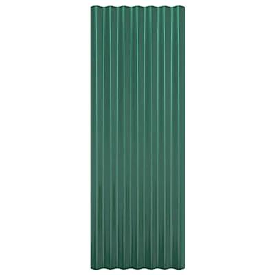 VidaXL Dakpanelen 12 st 100x36 cm gepoedercoat staal groen