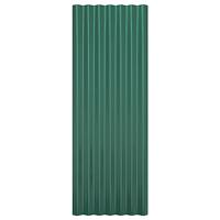 VidaXL Dakpanelen 12 st 100x36 cm gepoedercoat staal groen - thumbnail