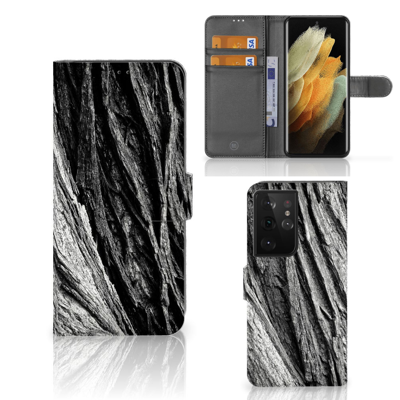 Book Style Case Samsung Galaxy S21 Ultra Boomschors Grijs