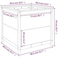 VidaXL Plantenbak 82,5x82,5x78 cm massief grenenhout grijs - thumbnail